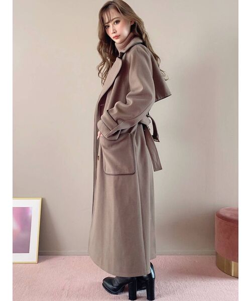 RESEXXY（リゼクシー）の「バックスリットパイピングコート（その他アウター・レディース・グレー/ベージュ/モカ・FREE）」の18枚目の写真