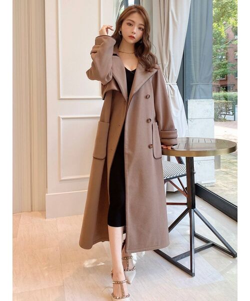 RESEXXY（リゼクシー）の「バックスリットパイピングコート（その他アウター・レディース・グレー/ベージュ/モカ・FREE）」の20枚目の写真