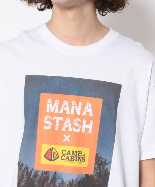 MANASTASH（マナスタッシュ）の「MANASTASH/マナスタッシュ　STARRY NIGHT TEE for CAMP and CABINS キャンプ＆キャビンズ 那須高原 キャンプ場（Tシャツ/カットソー・メンズ・ホワイト・MEDIUM/LARGE/X-LARGE）」の4枚目の写真