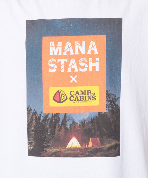 MANASTASH（マナスタッシュ）の「MANASTASH/マナスタッシュ　STARRY NIGHT TEE for CAMP and CABINS キャンプ＆キャビンズ 那須高原 キャンプ場（Tシャツ/カットソー・メンズ・ホワイト・MEDIUM/LARGE/X-LARGE）」の7枚目の写真