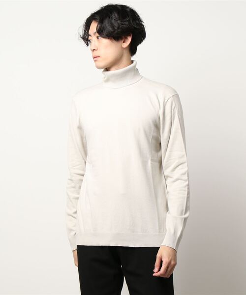 SISLEY(シスレー)の「ストレッチタートルネックニット・セーター(ニット/セーター・メンズ・ブラック/クリーム・SMALL/MEDIUM/LARGE)」の6枚目の写真
