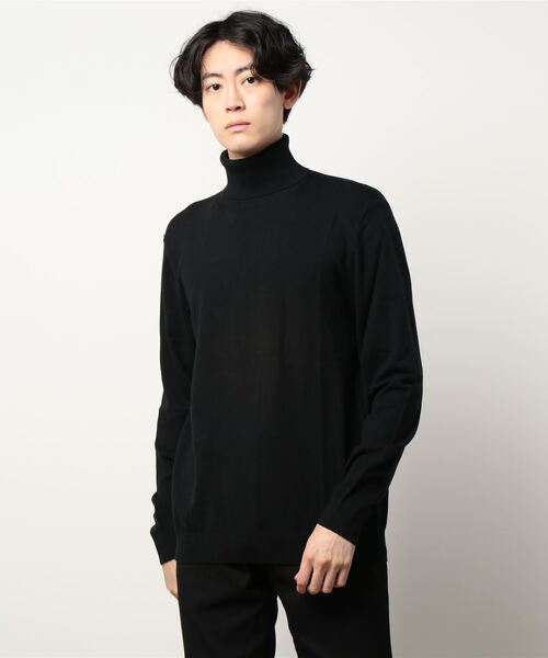 SISLEY(シスレー)の「ストレッチタートルネックニット・セーター(ニット/セーター・メンズ・ブラック/クリーム・SMALL/MEDIUM/LARGE)」の5枚目の写真