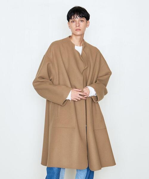 AEWEN MATOPH（イウエン マトフ）の「＜AEWEN MATOPH（イウエン マトフ）＞W/N スリット リバーコート†（ノーカラーコート・レディース・ブラック/ベージュ/ケリー・38/36）」の22枚目の写真