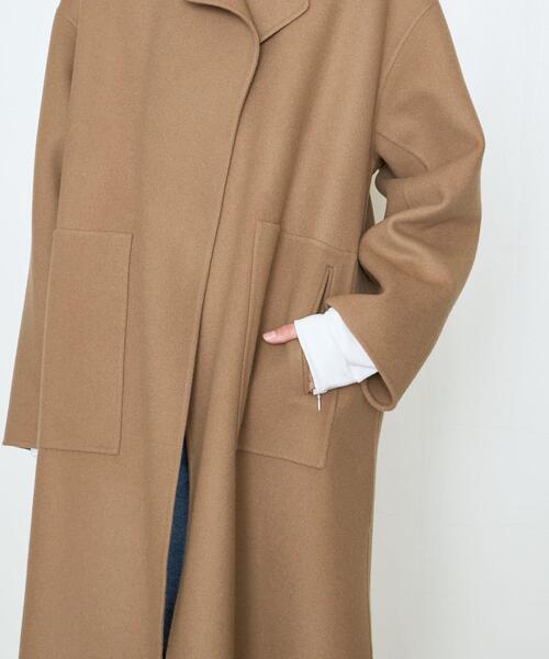 AEWEN MATOPH（イウエン マトフ）の「＜AEWEN MATOPH（イウエン マトフ）＞W/N スリット リバーコート†（ノーカラーコート・レディース・ブラック/ベージュ/ケリー・38/36）」の7枚目の写真