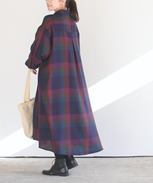 rps | ボリューム袖チェックシャツワンピース(ワンピース)