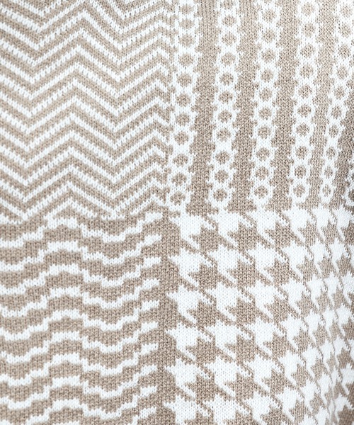 8(eight)(エイト)の「ジャガードクルーネックニット(ニット/セーター・メンズ・グレイッシュベージュ/ブラック・MEDIUM/LARGE)」の5枚目の写真