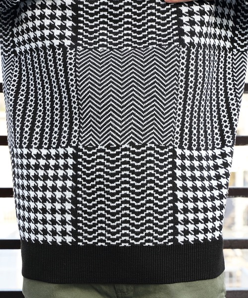 8(eight)(エイト)の「ジャガードクルーネックニット(ニット/セーター・メンズ・グレイッシュベージュ/ブラック・MEDIUM/LARGE)」の9枚目の写真