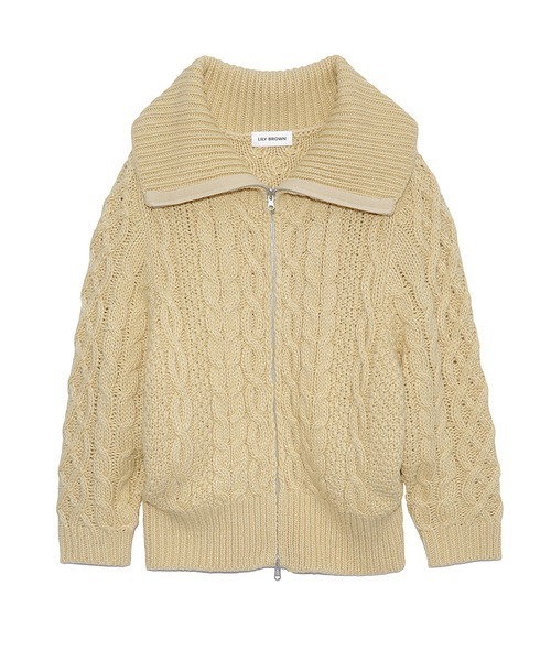 LILY BROWN(リリーブラウン)の「ケーブルニットブルゾン(ブルゾン・レディース・イエロー/アイボリー/ブルー・FREE)」の17枚目の写真