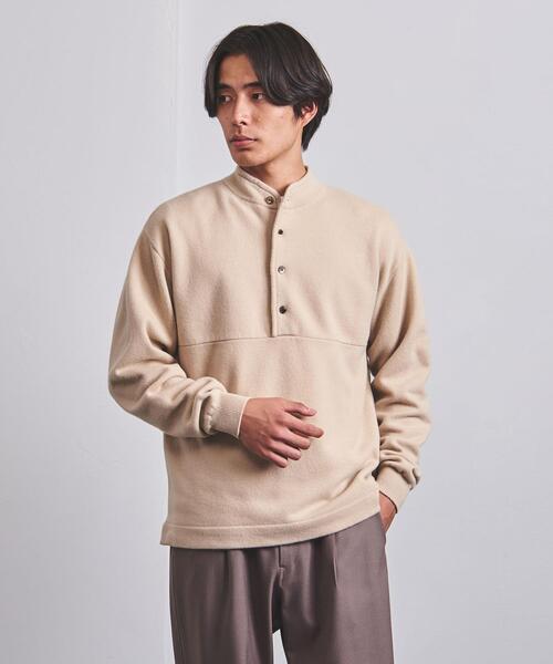 BATONER（バトナー）の「＜BATONER（バトナー）＞ ウール フリース  プルオーバー（Tシャツ/カットソー・メンズ・ナチュラル/ブラック・1/3/2）」の12枚目の写真