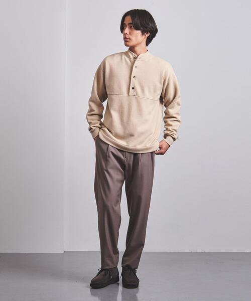 BATONER（バトナー）の「＜BATONER（バトナー）＞ ウール フリース  プルオーバー（Tシャツ/カットソー・メンズ・ナチュラル/ブラック・1/3/2）」の8枚目の写真