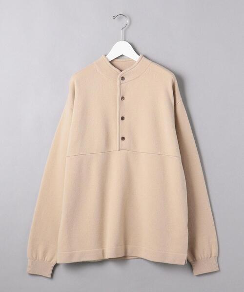 BATONER（バトナー）の「＜BATONER（バトナー）＞ ウール フリース  プルオーバー（Tシャツ/カットソー・メンズ・ナチュラル/ブラック・1/3/2）」の3枚目の写真