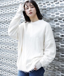 Lulu ＆ Arnie | オーバーサイズ クルーネック ダメージ ニット セーター(ニット/セーター)