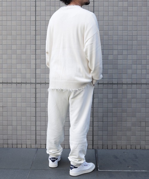 Lulu ＆ Arnie（るるあんどあーにー）の「オーバーサイズ クルーネック ダメージ ニット セーター（ニット/セーター・メンズ・ホワイト/ブラック/ブラウン・MEDIUM/LARGE）」の18枚目の写真