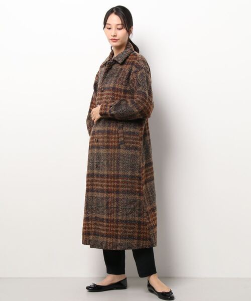 aimoha（アイモハ）の「チェック柄後タックロングコート（モッズコート・レディース・ネイビー/ブラウン・FREE）」の20枚目の写真