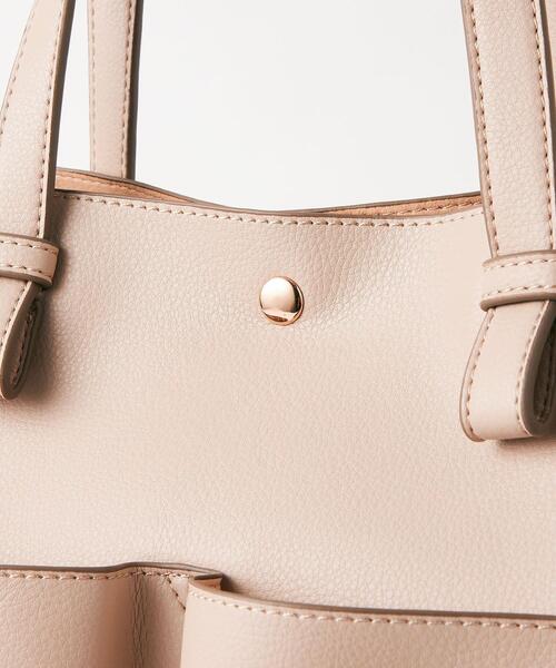 THE STATION STORE（ザ ステーション ストア）の「＜closet story（クローゼットストーリー）＞ダブルポケット トートバッグ（トートバッグ・レディース・ライトグレー/ベージュ/モカ・FREE）」の7枚目の写真