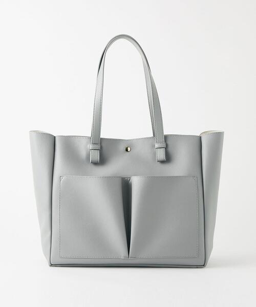 THE STATION STORE（ザ ステーション ストア）の「＜closet story（クローゼットストーリー）＞ダブルポケット トートバッグ（トートバッグ・レディース・ライトグレー/ベージュ/モカ・FREE）」の11枚目の写真