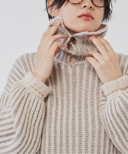 Libra Cue(リブラ キュー)の「3wayリブ編みタートルネックニット(ニット/セーター・レディース・アイボリー/ブラック/ブルー・FREE)」の19枚目の写真