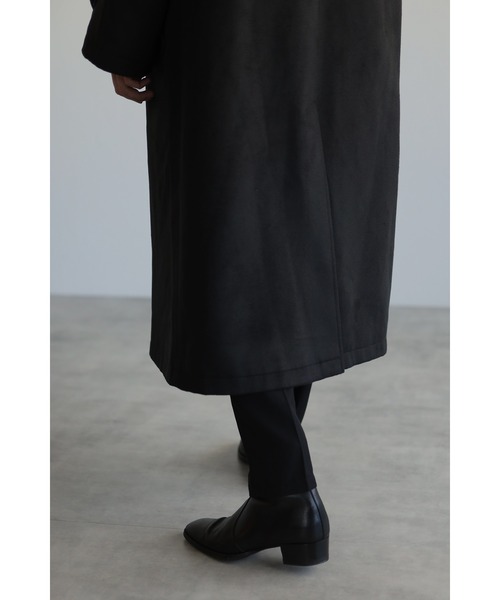 CREARE -LINO-(クレアーレリノ)の「【2WAY】オーバーサイズ メルトン スタンダーカラー ルーズチェスターコート(チェスターコート・メンズ・ブラック/ブラウン/グレー/モカ・M/L)」の6枚目の写真