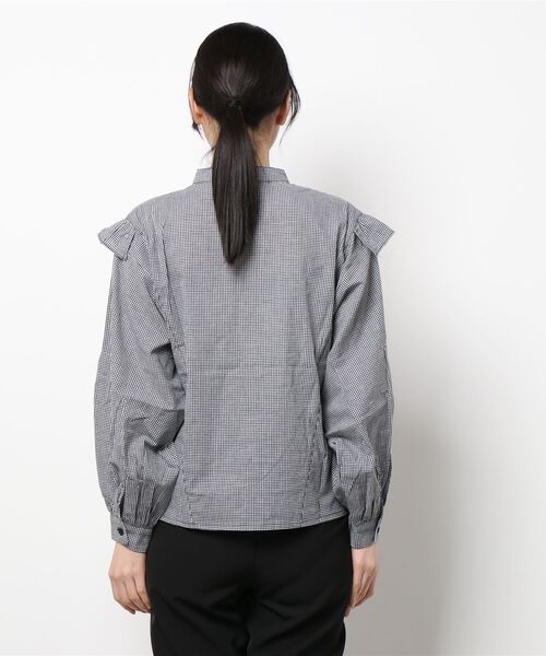 【専用】Reneフリル付きブラックシャツ 手洗い可】シアーローンフリルブラウス（シャツ・ブラウス） | cloenc