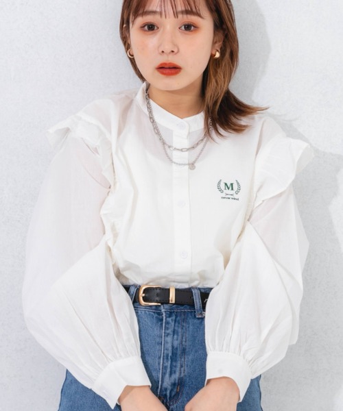 nemne store（ネンネストア）の「リメイクフリルバンドカラーシャツ
