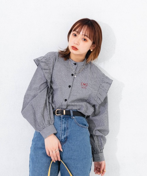 nemne store（ネンネストア）の「リメイクフリルバンドカラーシャツ