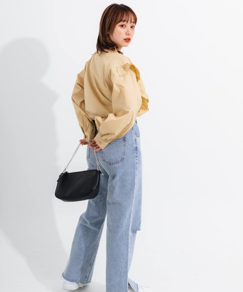 nemne store（ネンネストア）の「リメイクフリルバンドカラーシャツ