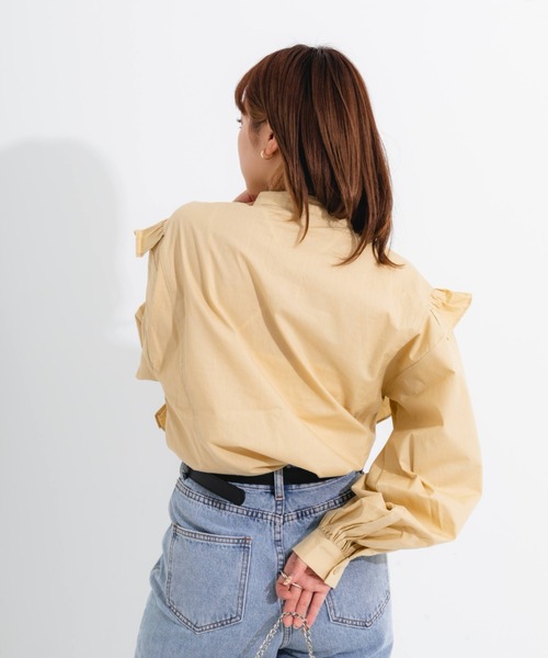 nemne store（ネンネストア）の「リメイクフリルバンドカラーシャツ