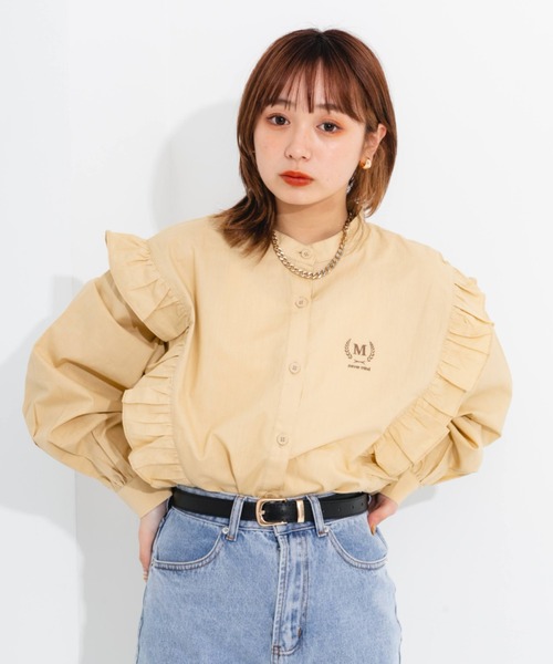 nemne store（ネンネストア）の「リメイクフリルバンドカラーシャツ