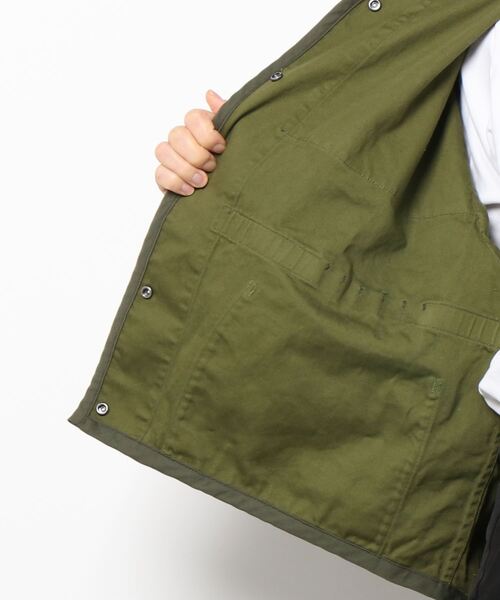 blanc basque（ブランバスク）の「【BLANC basque】ムラ糸バックサテン＊リップストップジャケット（ブルゾン・レディース・ネイビー/カーキ/アイボリー・FREE）」の6枚目の写真