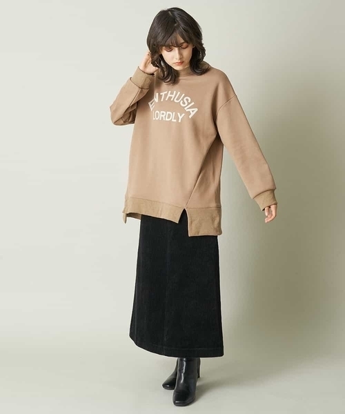 A de a.v.v（アードアー・ヴェ・ヴェ）の「サイドスリットヘムカレッジロゴスウェット（スウェット・レディース・モカ/アイボリー/ブラック・36/38）」の11枚目の写真
