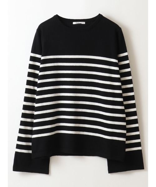 enchainement(アンシェヌマン)の「C/Cashmere Border PO(ニット/セーター・レディース・ブラック/ブラウン/オフホワイト・フリー)」の3枚目の写真