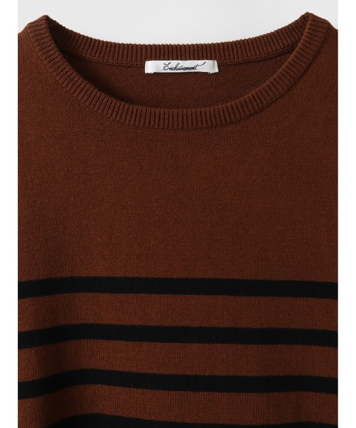 enchainement(アンシェヌマン)の「C/Cashmere Border PO(ニット/セーター・レディース・ブラック/ブラウン/オフホワイト・フリー)」の7枚目の写真