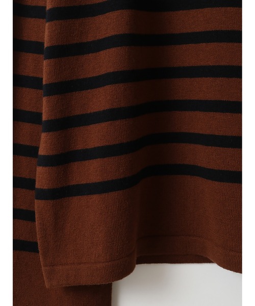 enchainement(アンシェヌマン)の「C/Cashmere Border PO(ニット/セーター・レディース・ブラック/ブラウン/オフホワイト・フリー)」の6枚目の写真