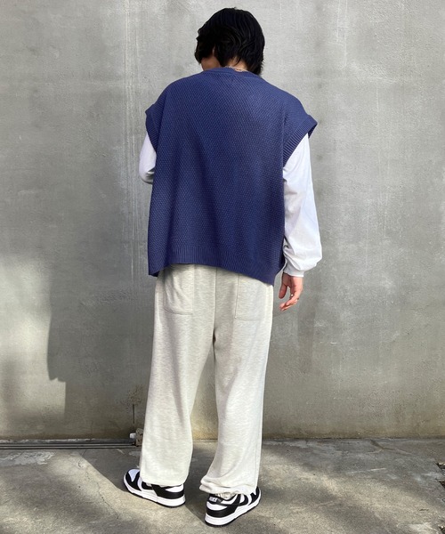 Snap club（スナップクラブ）の「【Snap club】ワンポイント刺繍ニットベスト/カーディガンベスト（ベスト・メンズ・ブラック/オレンジ/ブルー/ライトグリーン/アイボリー・M/L）」の22枚目の写真