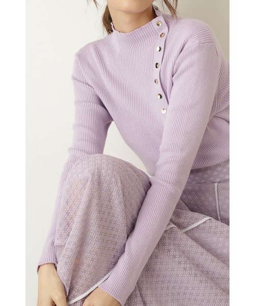 JILL STUART(ジルスチュアート)の「◆ガレットニット(ニット/セーター・レディース・ベージュ/パープル/ネイビー・FREE)」の5枚目の写真