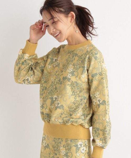 Andemiu(アンデミュウ)の「【セットアップ対応】ゴブランプルオーバー266457(スウェット・レディース・グレー/イエロー/ライトベージュ・FREE)」の4枚目の写真