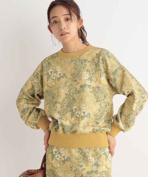 Andemiu(アンデミュウ)の「【セットアップ対応】ゴブランプルオーバー266457(スウェット・レディース・グレー/イエロー/ライトベージュ・FREE)」の5枚目の写真