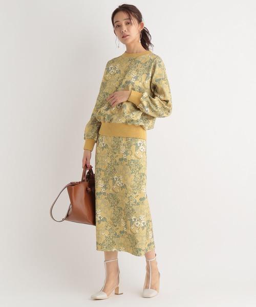 Andemiu(アンデミュウ)の「【セットアップ対応】ゴブランプルオーバー266457(スウェット・レディース・グレー/イエロー/ライトベージュ・FREE)」の6枚目の写真