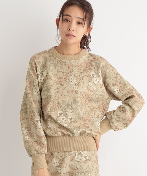 Andemiu(アンデミュウ)の「【セットアップ対応】ゴブランプルオーバー266457(スウェット・レディース・グレー/イエロー/ライトベージュ・FREE)」の8枚目の写真