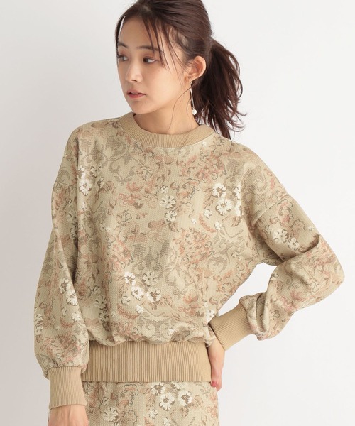 Andemiu(アンデミュウ)の「【セットアップ対応】ゴブランプルオーバー266457(スウェット・レディース・グレー/イエロー/ライトベージュ・FREE)」の9枚目の写真