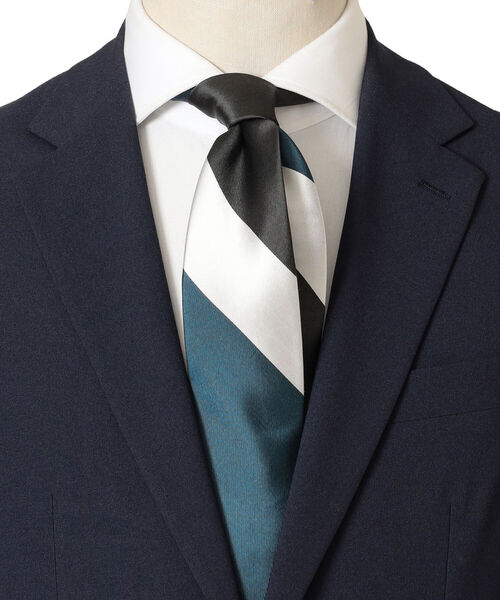 B:MING by BEAMS（ビーミングバイビームス）の「B:MING by BEAMS / パネルストライプネクタイ 22S①（ネクタイ・メンズ・ブラウン/インディゴブルー/ロイヤルブルー・ONE SIZE）」の3枚目の写真
