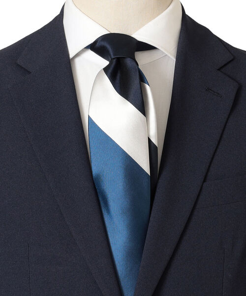 B:MING by BEAMS（ビーミングバイビームス）の「B:MING by BEAMS / パネルストライプネクタイ 22S①（ネクタイ・メンズ・ブラウン/インディゴブルー/ロイヤルブルー・ONE SIZE）」の2枚目の写真