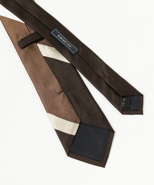 B:MING by BEAMS（ビーミングバイビームス）の「B:MING by BEAMS / パネルストライプネクタイ 22S①（ネクタイ・メンズ・ブラウン/インディゴブルー/ロイヤルブルー・ONE SIZE）」の4枚目の写真