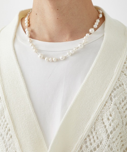 LiNoH(リノー)の「FUSION PEARL NECKLACE(ネックレス・メンズ・ホワイト・FREE)」の9枚目の写真