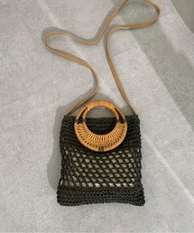 ラタン丸ハンドルショルダーバッグ