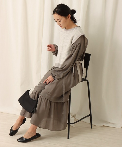 libelle more（リベル モア）の「幾何学柄ショート丈ベスト（ベスト・レディース・ブラック/ライトグレー/アイボリー/カーキ・M）」の19枚目の写真