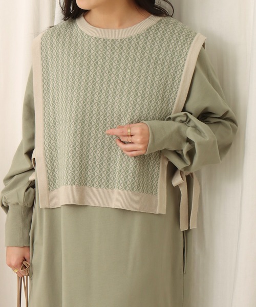 libelle more（リベル モア）の「幾何学柄ショート丈ベスト（ベスト・レディース・ブラック/ライトグレー/アイボリー/カーキ・M）」の7枚目の写真