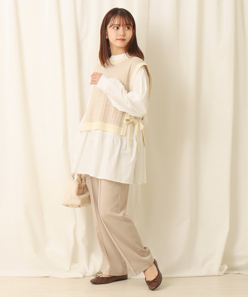 libelle more（リベル モア）の「幾何学柄ショート丈ベスト（ベスト・レディース・ブラック/ライトグレー/アイボリー/カーキ・M）」の12枚目の写真