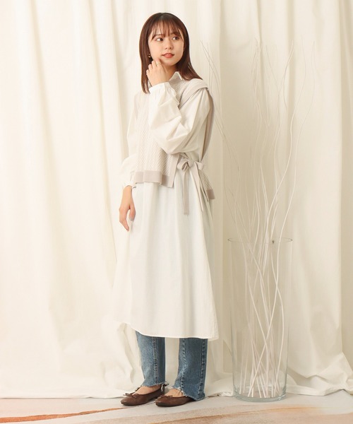 libelle more（リベル モア）の「幾何学柄ショート丈ベスト（ベスト・レディース・ブラック/ライトグレー/アイボリー/カーキ・M）」の10枚目の写真