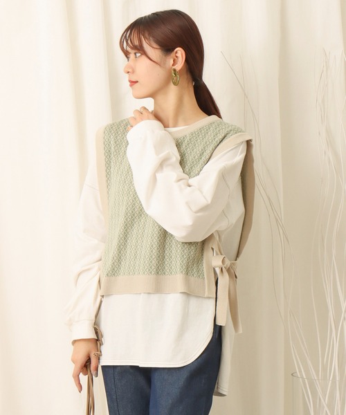 libelle more（リベル モア）の「幾何学柄ショート丈ベスト（ベスト・レディース・ブラック/ライトグレー/アイボリー/カーキ・M）」の21枚目の写真